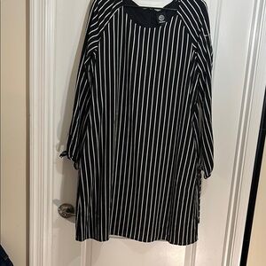 Black and White Striped Dress with pockets